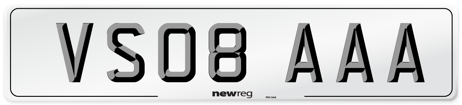 VS08 AAA Number Plate from New Reg
